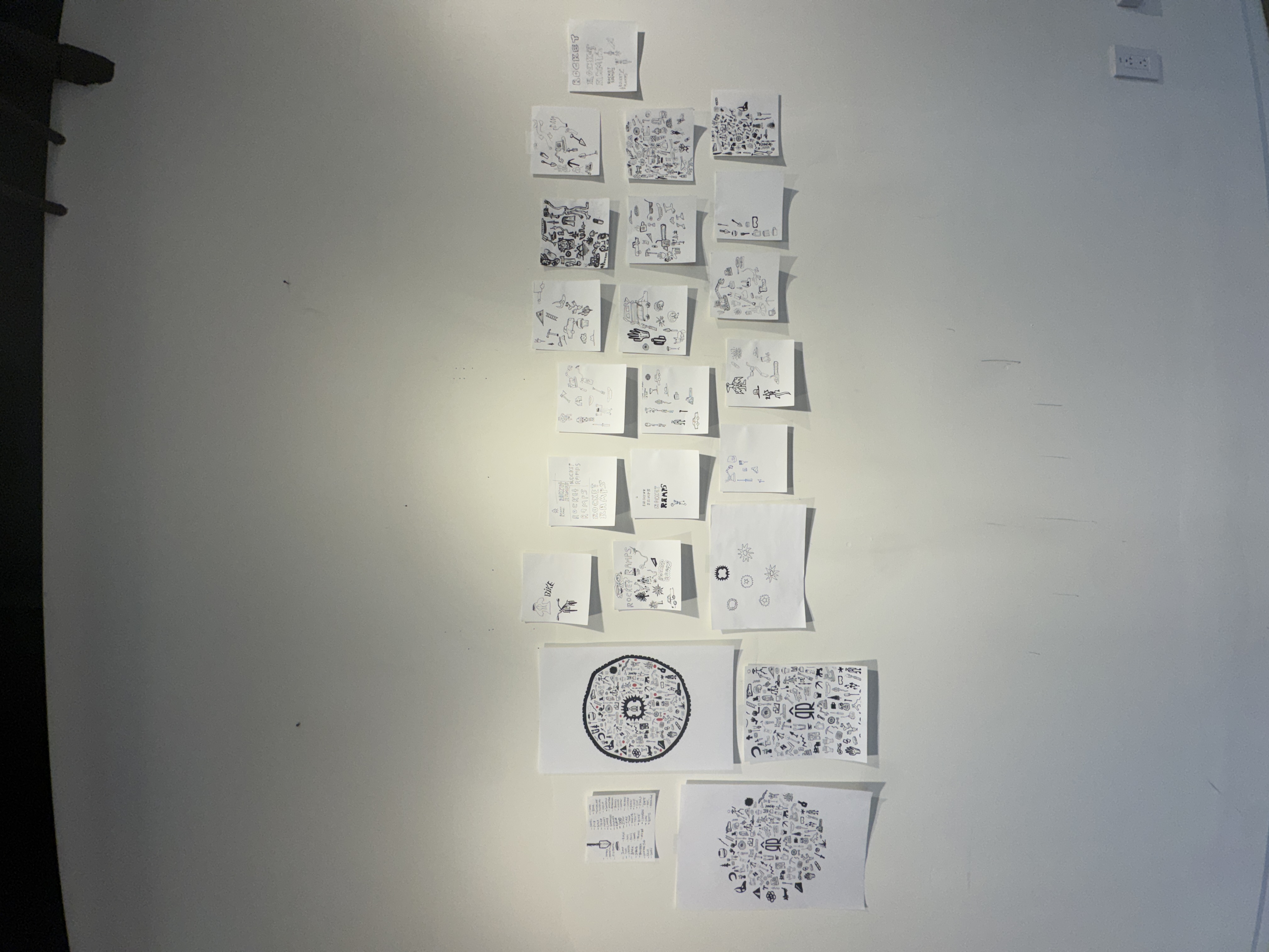 Close-up of icon studies and mark explorations